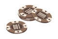 Illustration of isometric poker chips stack. Number 100. Royalty Free Stock Photo